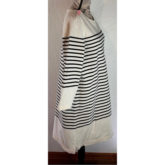 Anthropologie Allihop Belmont Dress Stripe Casual Shift 3/4 Sleeve Short, Large - Picture 5 of 11